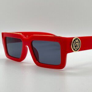 Men Sunglasses Red Gold Frame Fashion Designer Hip Hop Rapper Street Wear Classy